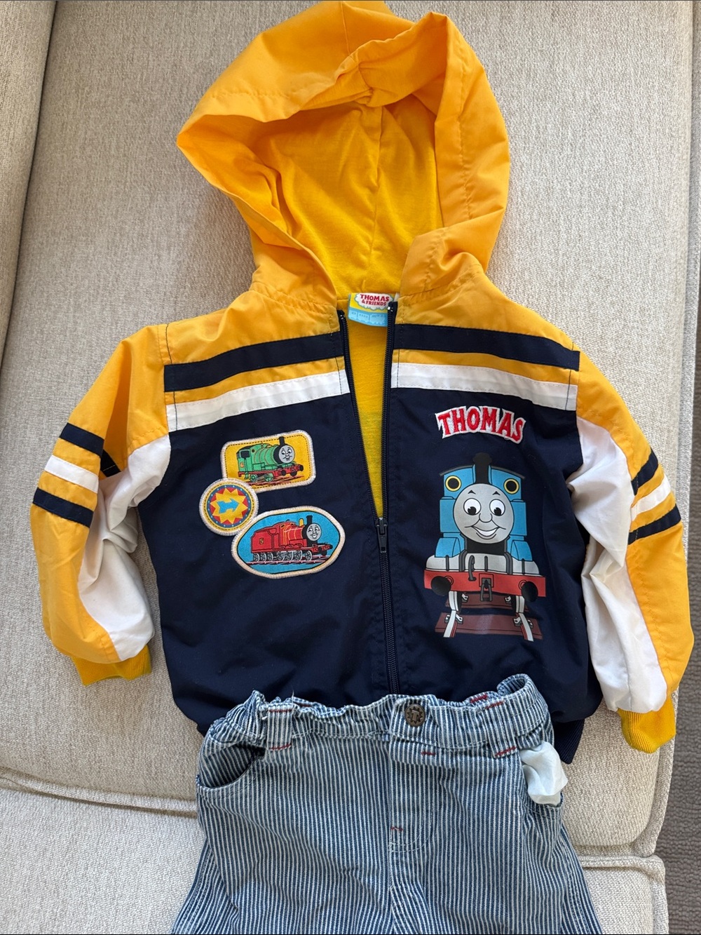 Thomas & Friends Navy and Yellow Kids' Hooded Jacket with Train Patches